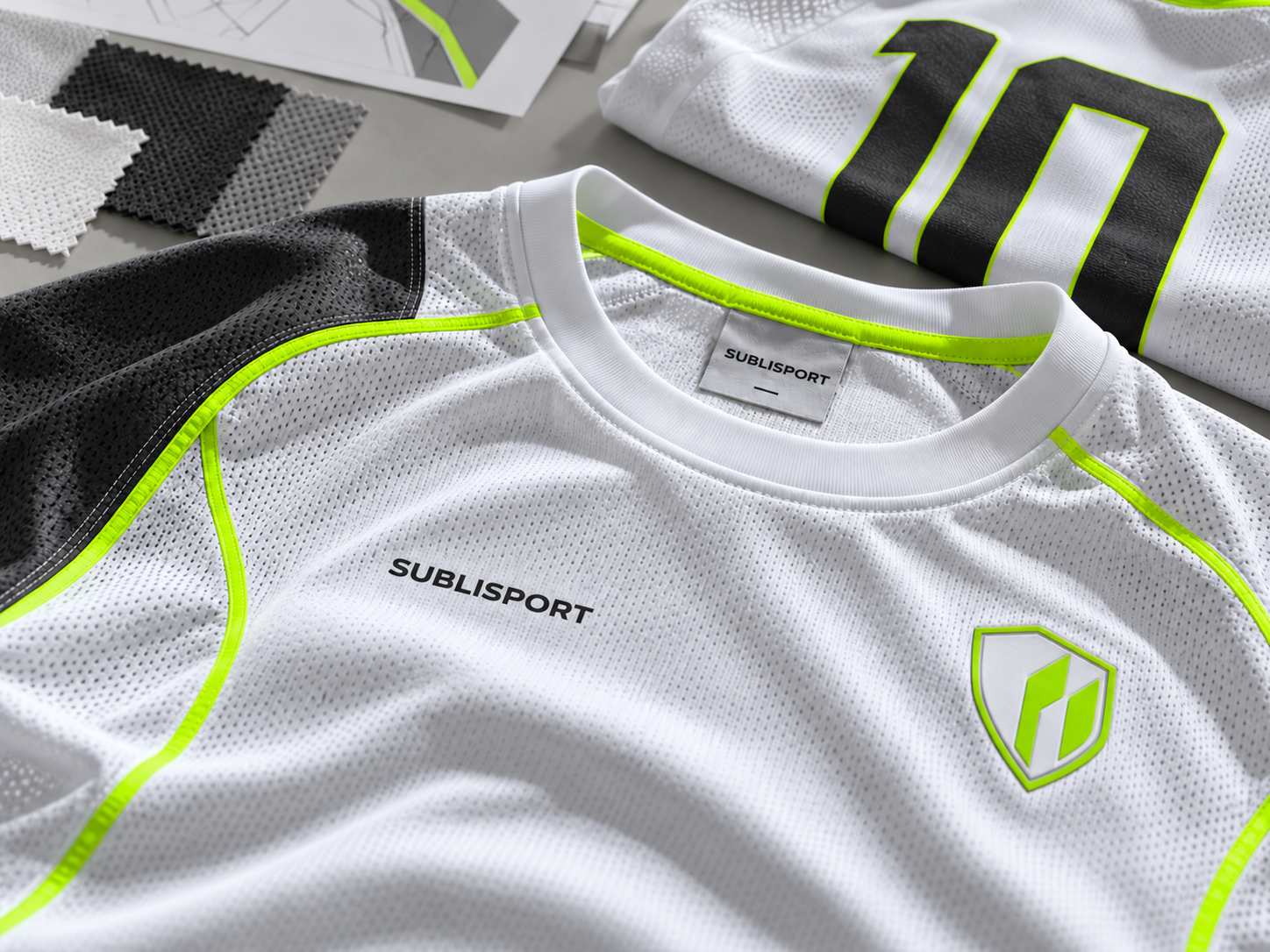 Personalizacja koszulek SUBLISPORT: logotyp, numer zawodnika, szwy i struktura materiału